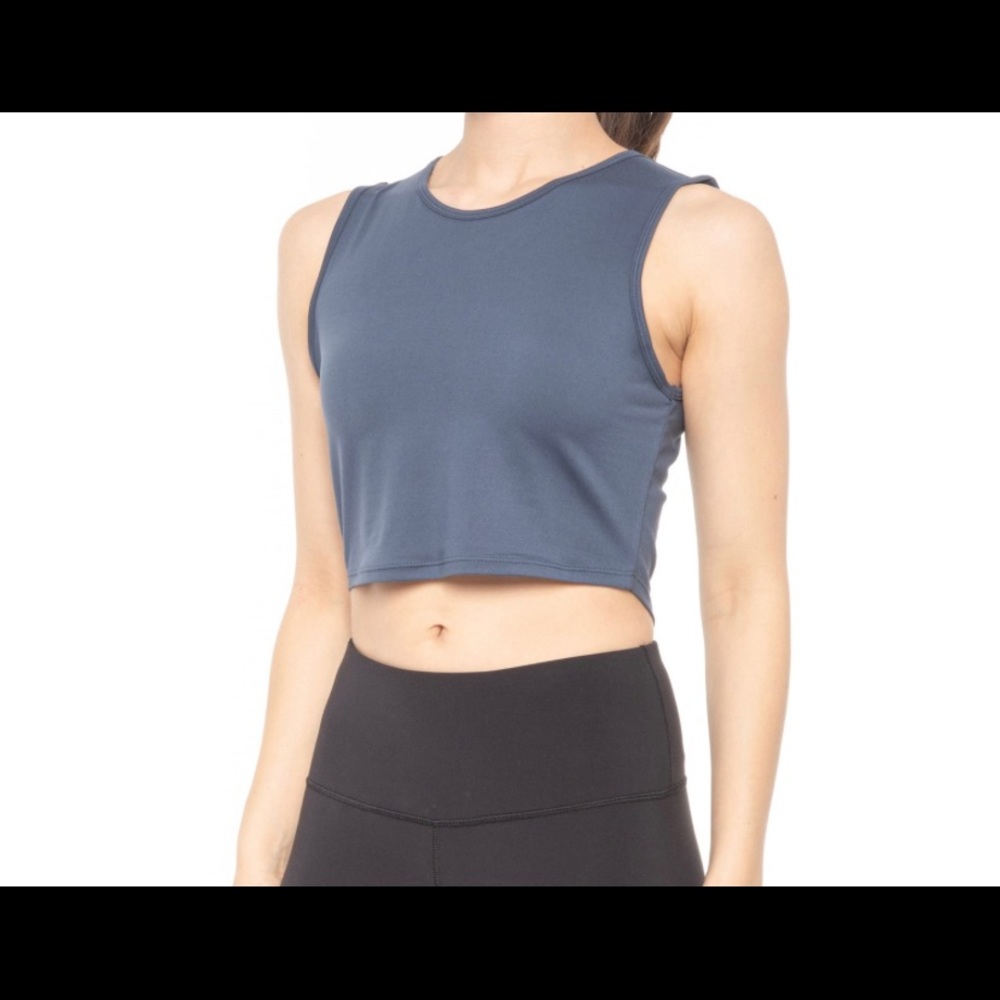 Kyodan Gray Fitted Crop Tank Top Size Large, NWT